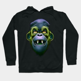 Evil Monkey Face Green Hoodie